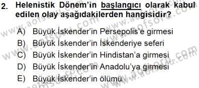 Türkiye´nin Kültürel Mirası 1 Dersi 2015 - 2016 Yılı (Vize) Ara Sınav Soruları 2. Soru