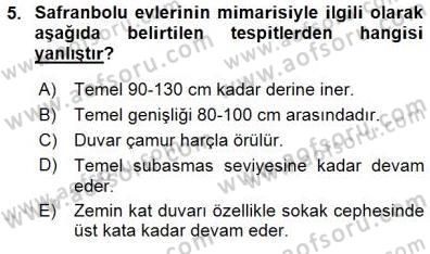 Türkiye´nin Kültürel Mirası 1 Dersi 2015 - 2016 Yılı (Final) Dönem Sonu Sınav Soruları 5. Soru