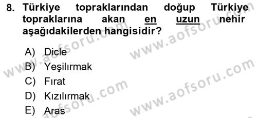 Türkiye´nin Kültürel Mirası 1 Dersi 2023 - 2024 Yılı (Vize) Ara Sınav Soruları 8. Soru