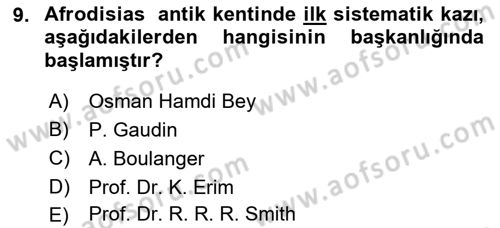 Türkiye´nin Kültürel Mirası 1 Dersi 2023 - 2024 Yılı (Vize) Ara Sınav Soruları 9. Soru