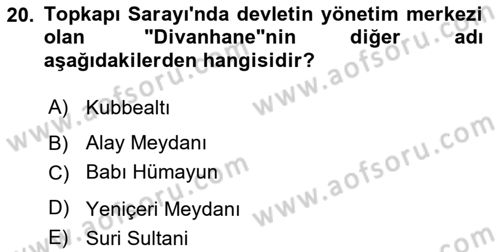 Türkiye´nin Kültürel Mirası 1 Dersi 2024 - 2025 Yılı Yaz Okulu Sınav Soruları 20. Soru
