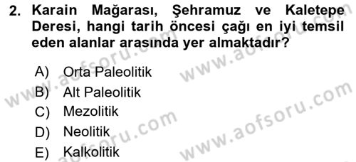 Türkiye´nin Kültürel Mirası 1 Dersi 2025 - 2026 Yılı (Vize) Ara Sınav Soruları 2. Soru