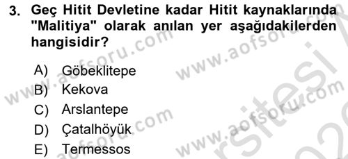 Türkiye´nin Kültürel Mirası 1 Dersi 2025 - 2026 Yılı (Vize) Ara Sınav Soruları 3. Soru