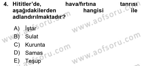 Türkiye´nin Kültürel Mirası 1 Dersi 2025 - 2026 Yılı Yaz Okulu Sınav Soruları 4. Soru