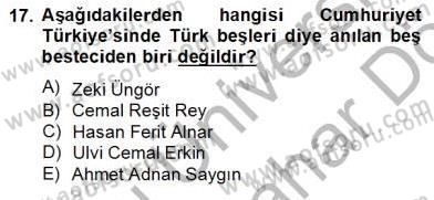 Türkiye´nin Kültürel Mirası 2 Dersi 2012 - 2013 Yılı (Final) Dönem Sonu Sınav Soruları 17. Soru