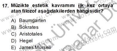 Türkiye´nin Kültürel Mirası 2 Dersi 2013 - 2014 Yılı (Final) Dönem Sonu Sınav Soruları 17. Soru
