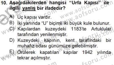 Türkiye´nin Kültürel Mirası 2 Dersi 2013 - 2014 Yılı Tek Ders Sınav Soruları 10. Soru