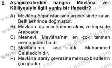Türkiye´nin Kültürel Mirası 2 Dersi 2013 - 2014 Yılı Tek Ders Sınav Soruları 2. Soru