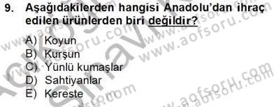 Türkiye´nin Kültürel Mirası 2 Dersi 2013 - 2014 Yılı Tek Ders Sınav Soruları 9. Soru
