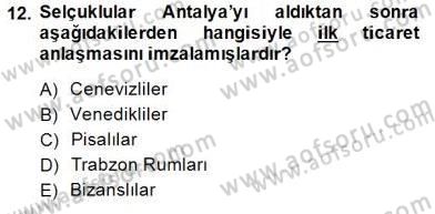 Türkiye´nin Kültürel Mirası 2 Dersi 2014 - 2015 Yılı (Vize) Ara Sınav Soruları 12. Soru