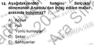 Türkiye´nin Kültürel Mirası 2 Dersi 2014 - 2015 Yılı (Vize) Ara Sınav Soruları 14. Soru