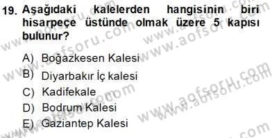 Türkiye´nin Kültürel Mirası 2 Dersi 2014 - 2015 Yılı (Vize) Ara Sınav Soruları 19. Soru
