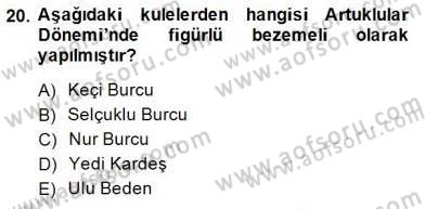 Türkiye´nin Kültürel Mirası 2 Dersi 2014 - 2015 Yılı (Vize) Ara Sınav Soruları 20. Soru