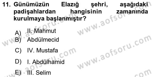 Türkiye´nin Kültürel Mirası 2 Dersi 2024 - 2025 Yılı (Vize) Ara Sınav Soruları 11. Soru