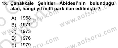 Türkiye´nin Kültürel Mirası 2 Dersi 2025 - 2026 Yılı (Final) Dönem Sonu Sınav Soruları 18. Soru