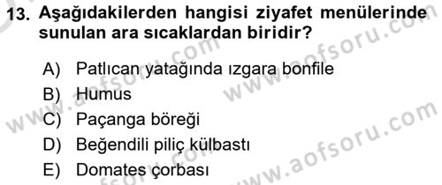 Konaklama İşletmeciliği Dersi 2020 - 2021 Yılı Yaz Okulu Sınav Soruları 13. Soru