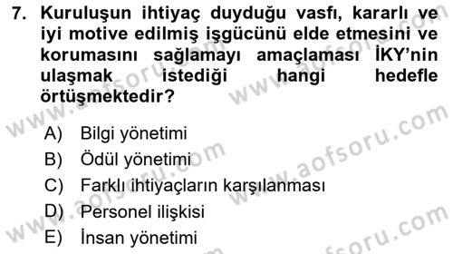 Konaklama İşletmeciliği Dersi 2020 - 2021 Yılı Yaz Okulu Sınav Soruları 7. Soru