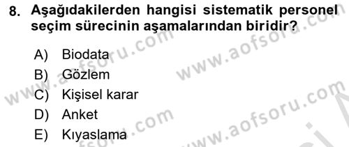 Konaklama İşletmeciliği Dersi 2020 - 2021 Yılı Yaz Okulu Sınav Soruları 8. Soru