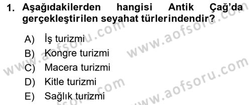 Konaklama İşletmeciliği Dersi Ara Sınavı Deneme Sınav Soruları 1. Soru