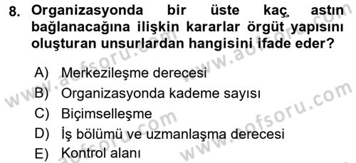 Konaklama İşletmeciliği Dersi Ara Sınavı Deneme Sınav Soruları 8. Soru