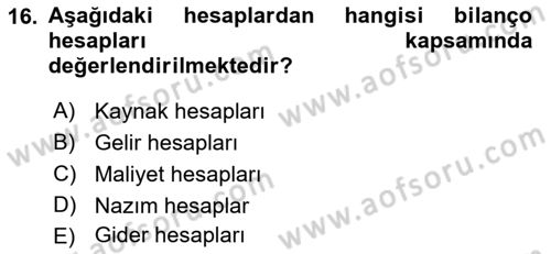 Konaklama İşletmeciliği Dersi 2021 - 2022 Yılı (Final) Dönem Sonu Sınav Soruları 16. Soru