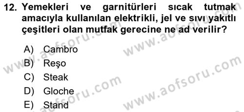 Konaklama İşletmeciliği Dersi 2021 - 2022 Yılı Yaz Okulu Sınav Soruları 12. Soru