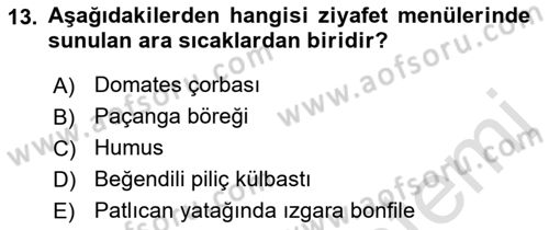 Konaklama İşletmeciliği Dersi 2021 - 2022 Yılı Yaz Okulu Sınav Soruları 13. Soru