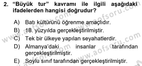 Konaklama İşletmeciliği Dersi Ara Sınavı Deneme Sınav Soruları 2. Soru