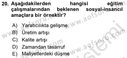 Konaklama İşletmeciliği Dersi Ara Sınavı Deneme Sınav Soruları 20. Soru