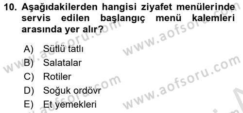 Konaklama İşletmeciliği Dersi 2022 - 2023 Yılı (Final) Dönem Sonu Sınav Soruları 10. Soru