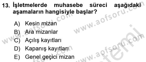 Konaklama İşletmeciliği Dersi 2022 - 2023 Yılı (Final) Dönem Sonu Sınav Soruları 13. Soru