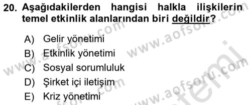 Konaklama İşletmeciliği Dersi 2022 - 2023 Yılı Yaz Okulu Sınav Soruları 20. Soru