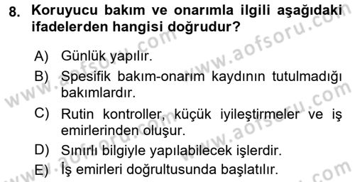 Konaklama İşletmeciliği Dersi 2022 - 2023 Yılı Yaz Okulu Sınav Soruları 8. Soru