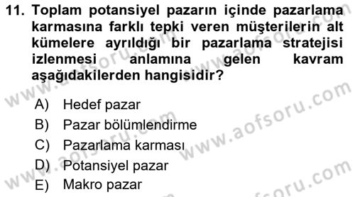 Konaklama İşletmeciliği Dersi Ara Sınavı Deneme Sınav Soruları 11. Soru