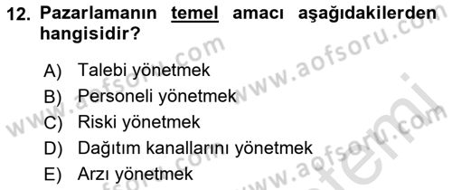 Konaklama İşletmeciliği Dersi Ara Sınavı Deneme Sınav Soruları 12. Soru