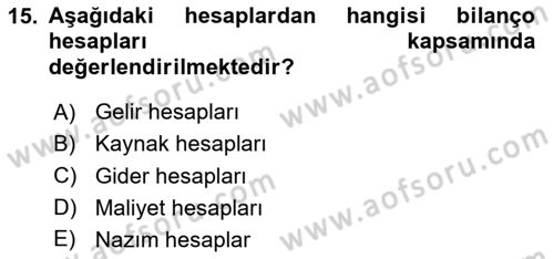Konaklama İşletmeciliği Dersi 2023 - 2024 Yılı Yaz Okulu Sınav Soruları 15. Soru