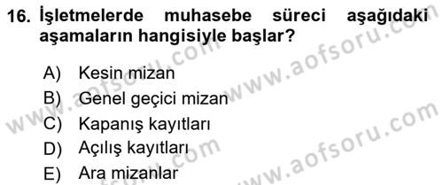 Konaklama İşletmeciliği Dersi 2023 - 2024 Yılı Yaz Okulu Sınav Soruları 16. Soru