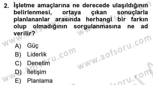 Konaklama İşletmeciliği Dersi 2023 - 2024 Yılı Yaz Okulu Sınav Soruları 2. Soru