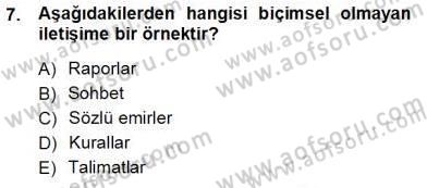 Otel İşletmelerinde Konaklama Hizmetleri Dersi 2012 - 2013 Yılı (Vize) Ara Sınav Soruları 7. Soru