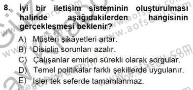 Otel İşletmelerinde Konaklama Hizmetleri Dersi 2014 - 2015 Yılı (Vize) Ara Sınav Soruları 8. Soru