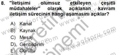 Otel İşletmelerinde Konaklama Hizmetleri Dersi 2015 - 2016 Yılı (Vize) Ara Sınav Soruları 8. Soru