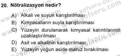 Otel İşletmelerinde Konaklama Hizmetleri Dersi 2015 - 2016 Yılı (Final) Dönem Sonu Sınav Soruları 20. Soru