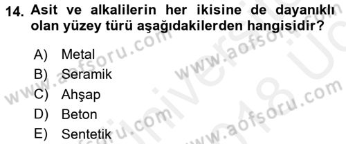 Otel İşletmelerinde Konaklama Hizmetleri Dersi 2017 - 2018 Yılı 3 Ders Sınav Soruları 14. Soru