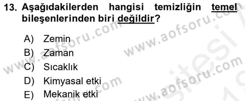 Otel İşletmelerinde Konaklama Hizmetleri Dersi 2017 - 2018 Yılı (Final) Dönem Sonu Sınav Soruları 13. Soru