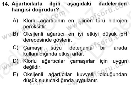 Otel İşletmelerinde Konaklama Hizmetleri Dersi 2017 - 2018 Yılı (Final) Dönem Sonu Sınav Soruları 14. Soru