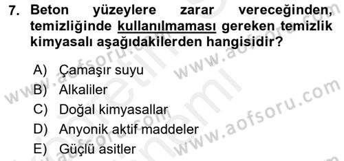 Otel İşletmelerinde Konaklama Hizmetleri Dersi 2017 - 2018 Yılı (Final) Dönem Sonu Sınav Soruları 7. Soru