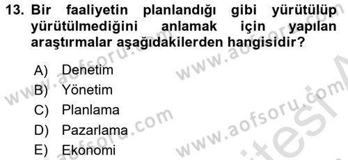 Otel İşletmelerinde Konaklama Hizmetleri Dersi 2018 - 2019 Yılı 3 Ders Sınav Soruları 13. Soru