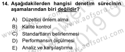 Otel İşletmelerinde Konaklama Hizmetleri Dersi 2018 - 2019 Yılı 3 Ders Sınav Soruları 14. Soru