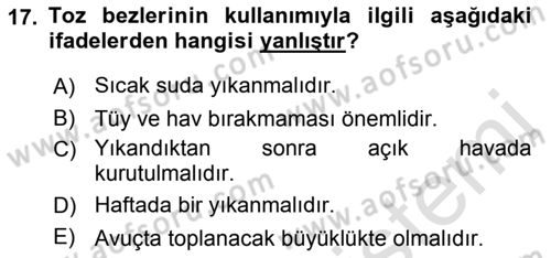 Otel İşletmelerinde Konaklama Hizmetleri Dersi 2018 - 2019 Yılı 3 Ders Sınav Soruları 17. Soru