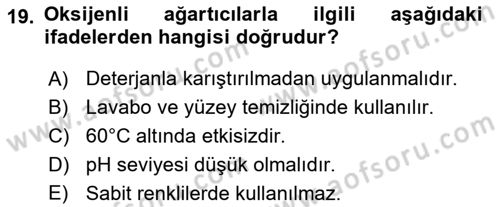 Otel İşletmelerinde Konaklama Hizmetleri Dersi 2018 - 2019 Yılı 3 Ders Sınav Soruları 19. Soru